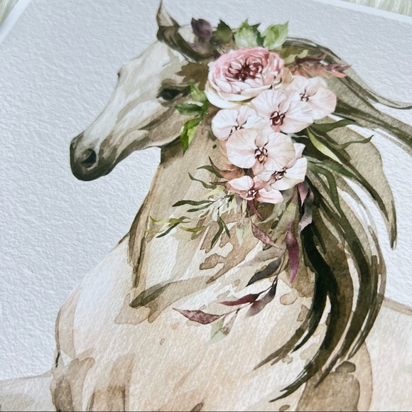 Floral Horse Watercolor Illustration Wall Art Print Poster Unframed - Picture 13 of 17